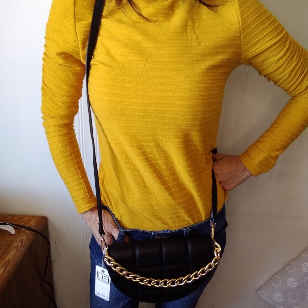 Ophelia Roe Golden Turtleneck Long Sleeve Women's Top Size Small